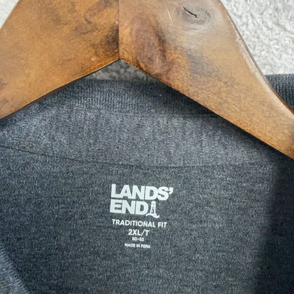 NWOT Lands' End Men's 2XLT Charcoal Gray Polo Shirt Traditional Fit Short Sleeve - Picture 6 of 8